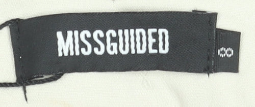 Missguided Women's Beige Slim Fit Zip Pocket Smart Trousers Size 8