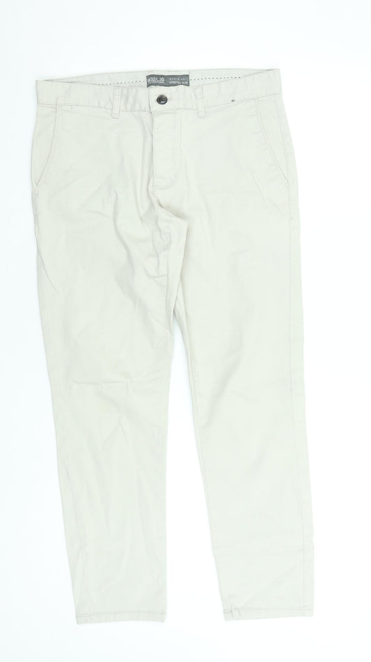 Denim Co Men Beige Slim Fit Chino Trousers W32 L30