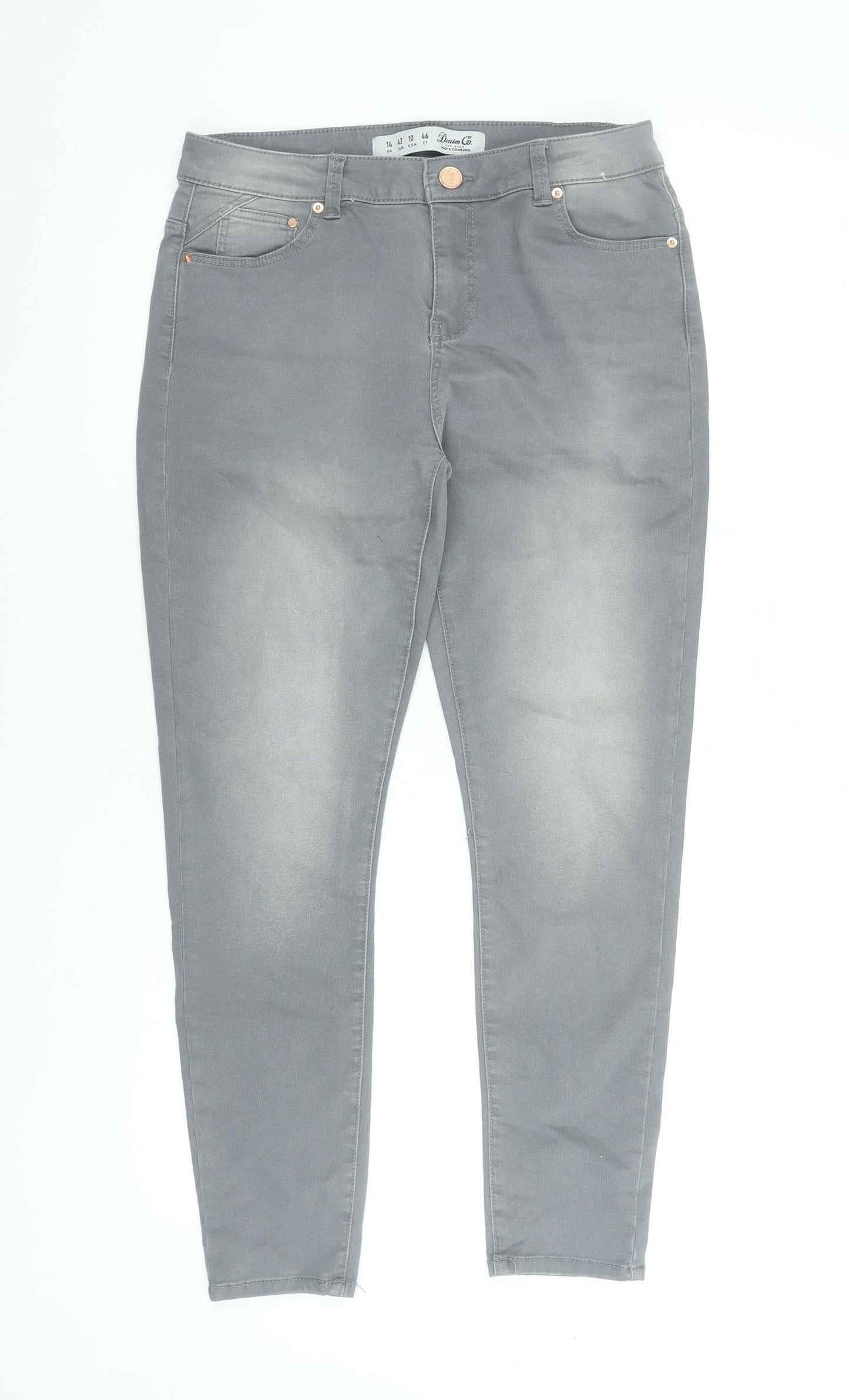 Denim Co Women Grey Size 14 Skinny Stretch Jeans