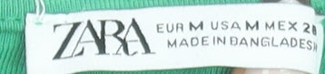 Zara Women Green Cotton Bodycon Sleeveless Dress Size 12