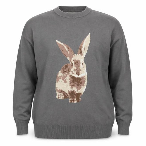 Urban Revivo Womens Grey Bunny Animal Knit Pullover Jumper Size 16