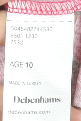 Debenhams Girls Pink Floral Pleated Crop Blouse Age 10 Regular Fit