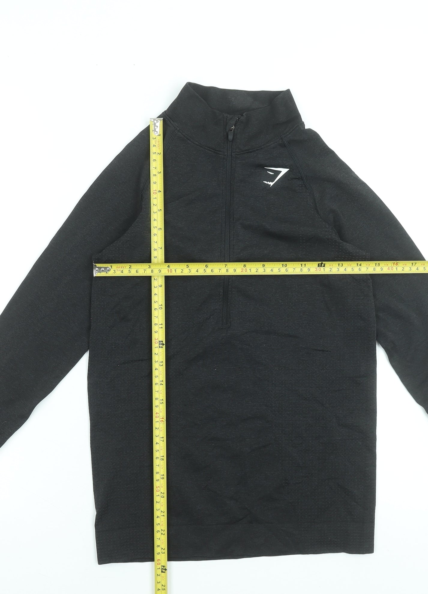 Gymshark Women Black Long Sleeve 1/4 Zip Slim Fit Training Top Size S