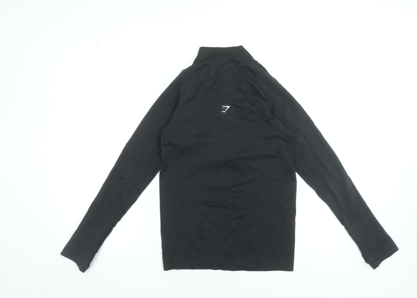 Gymshark Women Black Long Sleeve 1/4 Zip Slim Fit Training Top Size S