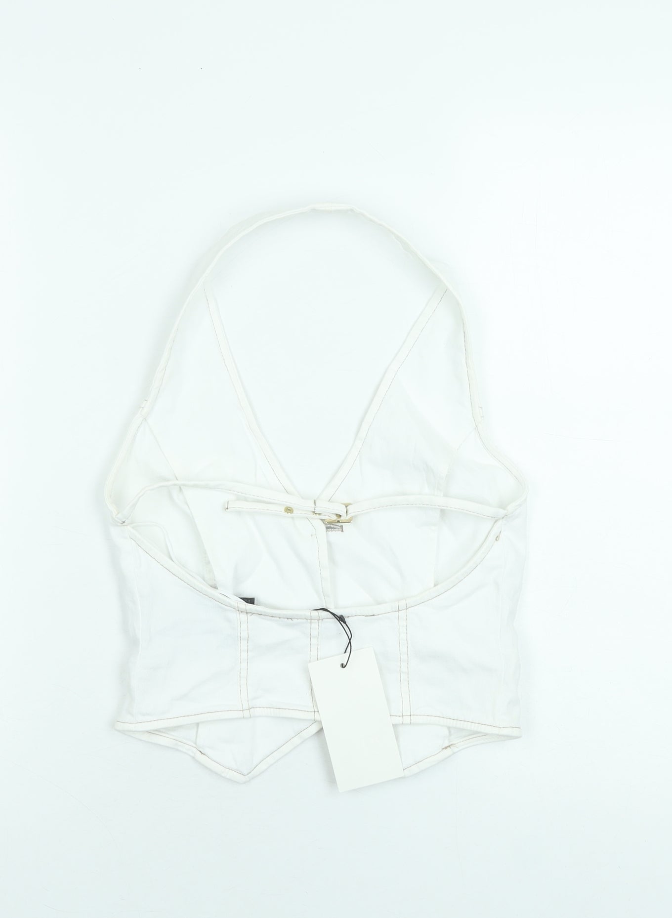 ZARA Women White Halter Button Camisole Blouse Size S