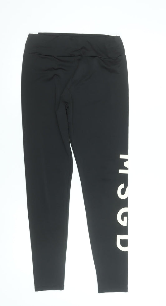Missguided Women Black Size 12 Slim Fit Stretch Leggings