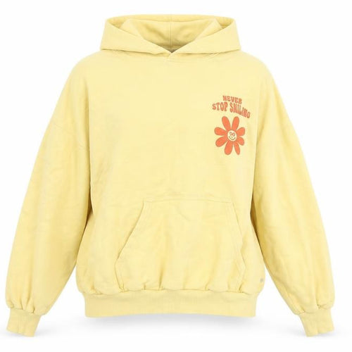 Pull&Bear Teens Yellow Graphic Pullover Hoodie Size S