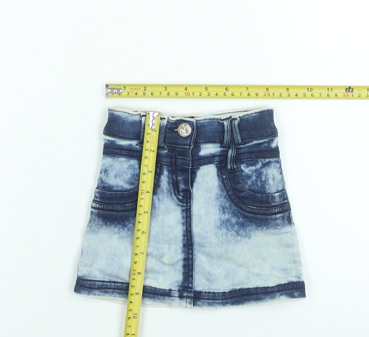 Zola Kids Blue Denim Mini Skirt Girls Size 20 Plus Casual Stretch