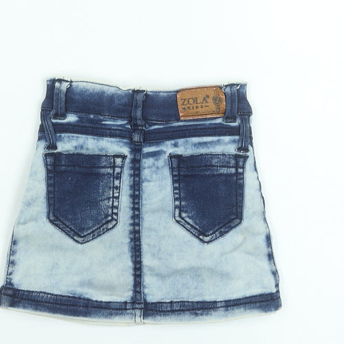 Zola Kids Blue Denim Mini Skirt Girls Size 20 Plus Casual Stretch