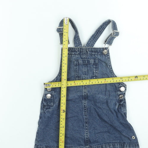 Maine New England Girls Blue Denim Pinafore Dress 18-24 Months Adjustable Straps