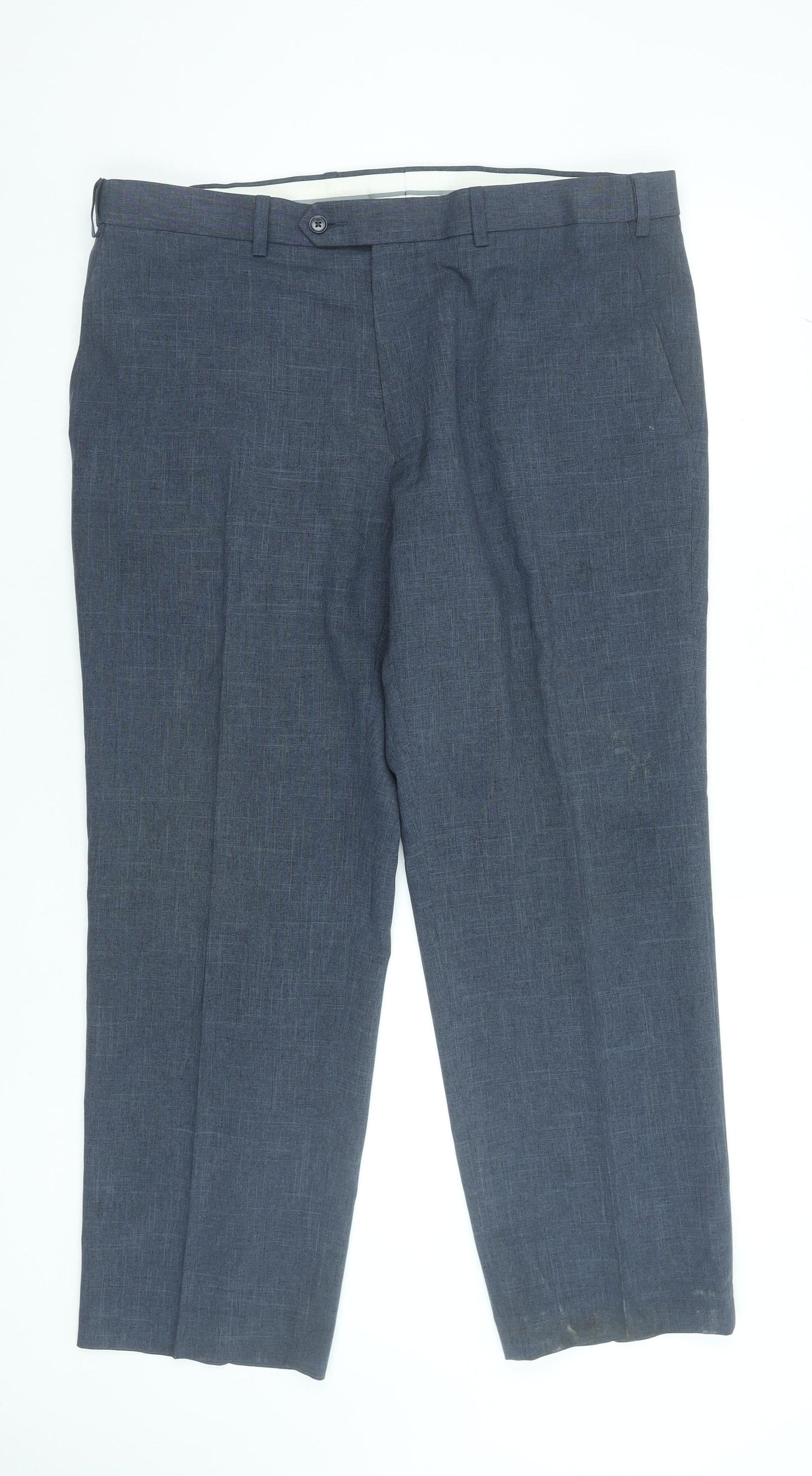 Marks and Spencer Men’s Blue Regular Fit Dress Trousers 38W 29L