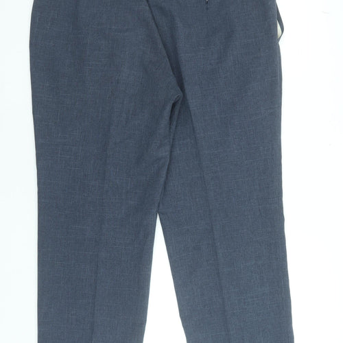 Marks and Spencer Men’s Blue Regular Fit Dress Trousers 38W 29L