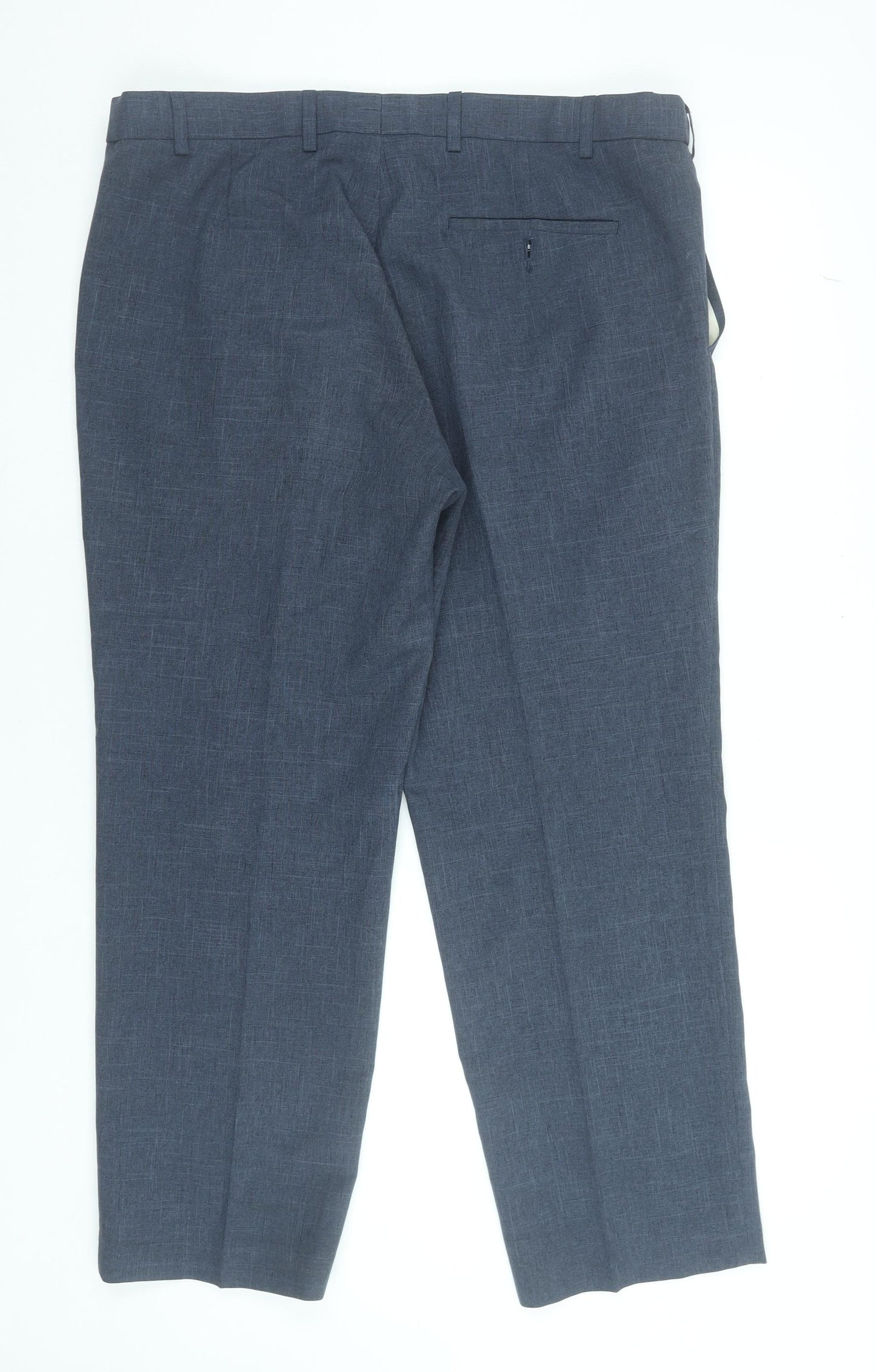 Marks and Spencer Men’s Blue Regular Fit Dress Trousers 38W 29L