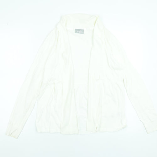 Wallis Women Ivory Cotton Long Sleeve Open Cardigan M
