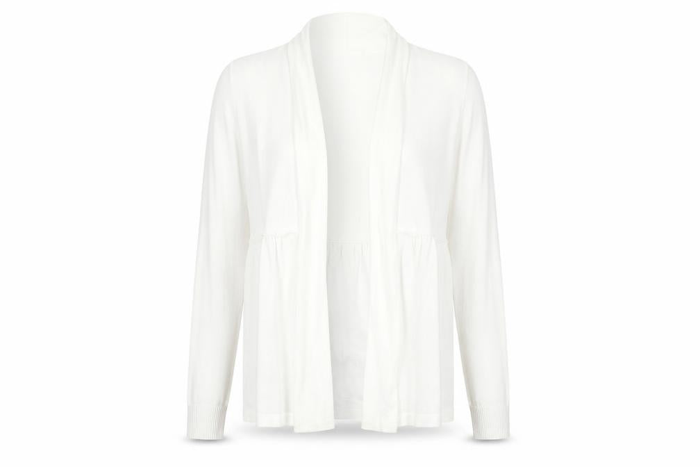 Wallis Women Ivory Cotton Long Sleeve Open Cardigan M