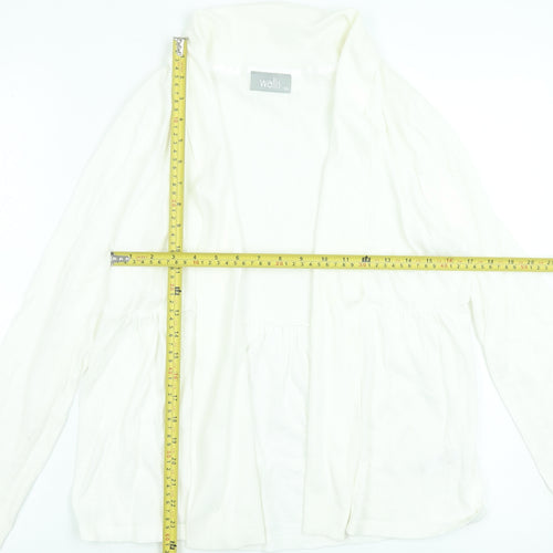 Wallis Women Ivory Cotton Long Sleeve Open Cardigan M