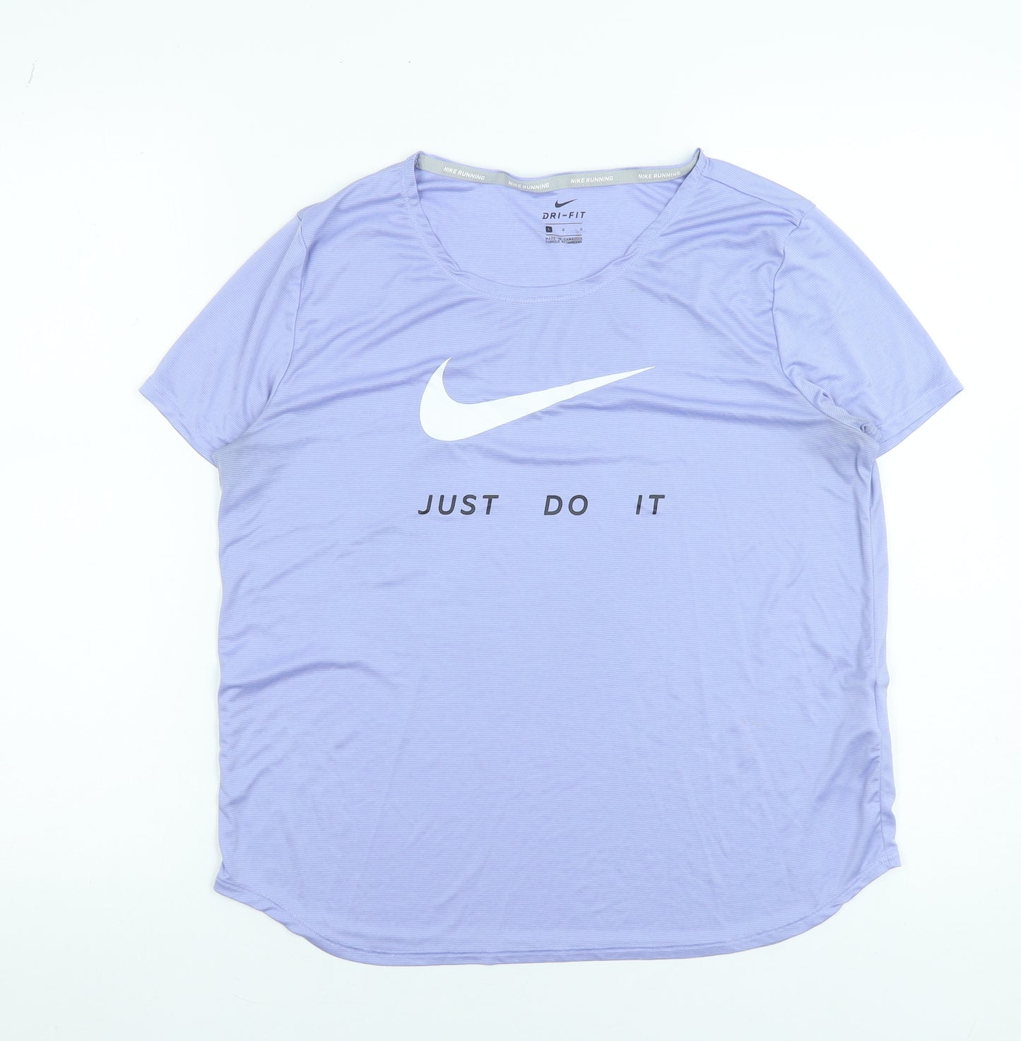 Nike Women Purple Dri-Fit Running T-Shirt L Lightweight