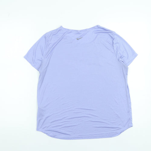 Nike Women Purple Dri-Fit Running T-Shirt L Lightweight