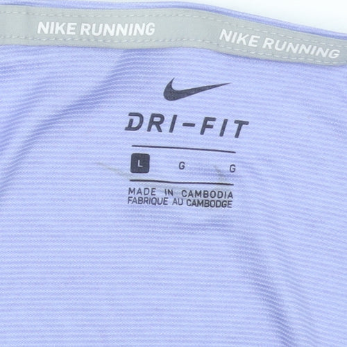 Nike Women Purple Dri-Fit Running T-Shirt L Lightweight