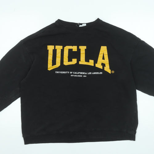 UCLA Women’s Black L Sweatshirt Pullover Crew Neck Cotton Blend
