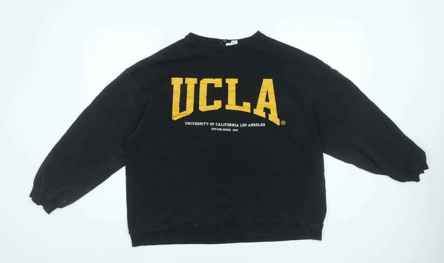 UCLA Women’s Black L Sweatshirt Pullover Crew Neck Cotton Blend