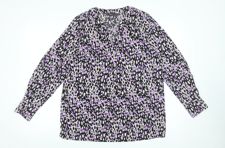 Marks and Spencer Women's Multicoloured Animal Print Long Sleeve Blouse Size 12