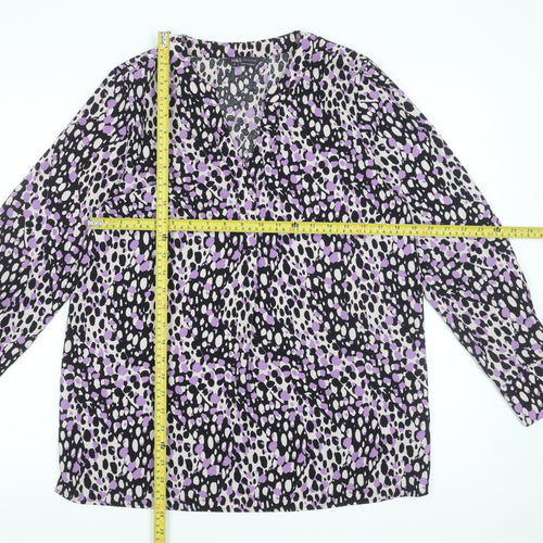 Marks and Spencer Women's Multicoloured Animal Print Long Sleeve Blouse Size 12