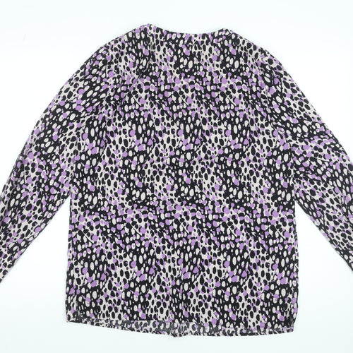 Marks and Spencer Women's Multicoloured Animal Print Long Sleeve Blouse Size 12