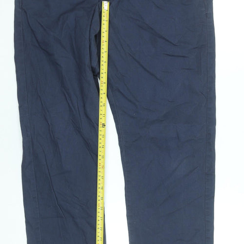 Avenue Men's Navy Blue Chino Trousers 38in Waist Cotton Blend