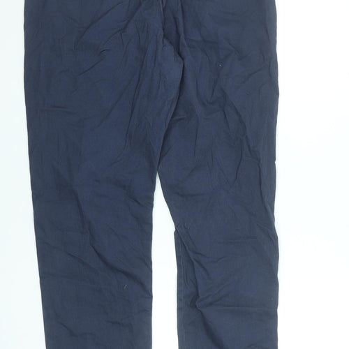 Avenue Men's Navy Blue Chino Trousers 38in Waist Cotton Blend