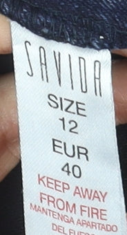 Savida Women’s Blue Slim Fit Jegging Jeans Size 12 Zip Detail