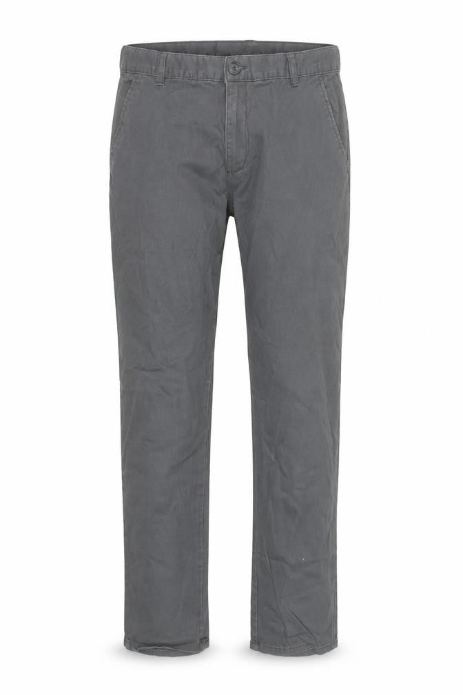 Avenue Men's Grey Chino Trousers Size 36 Regular Fit Cotton Blend