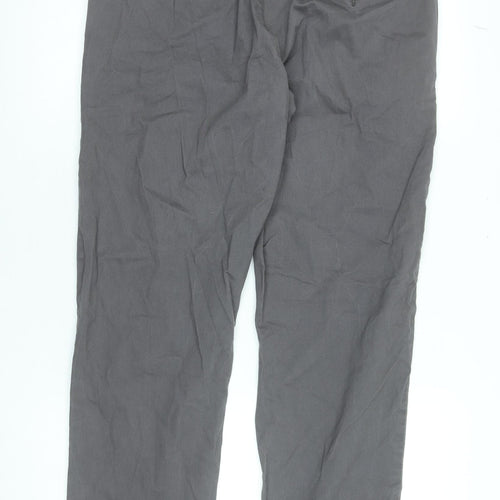 Avenue Men's Grey Chino Trousers Size 36 Regular Fit Cotton Blend