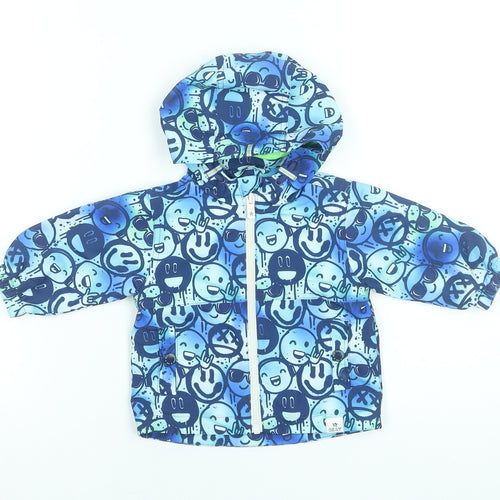 NEXT Unisex Baby Blue Cartoon Hooded Rain Jacket 6-9 Months Polyester