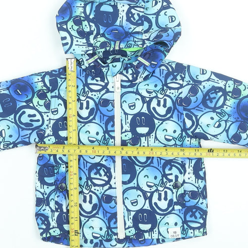 NEXT Unisex Baby Blue Cartoon Hooded Rain Jacket 6-9 Months Polyester