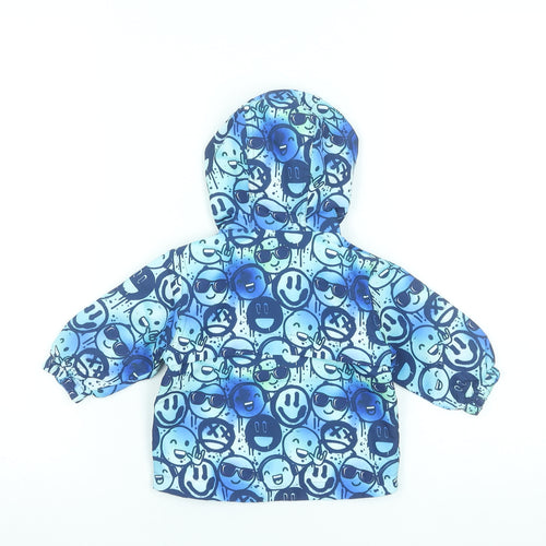 NEXT Unisex Baby Blue Cartoon Hooded Rain Jacket 6-9 Months Polyester