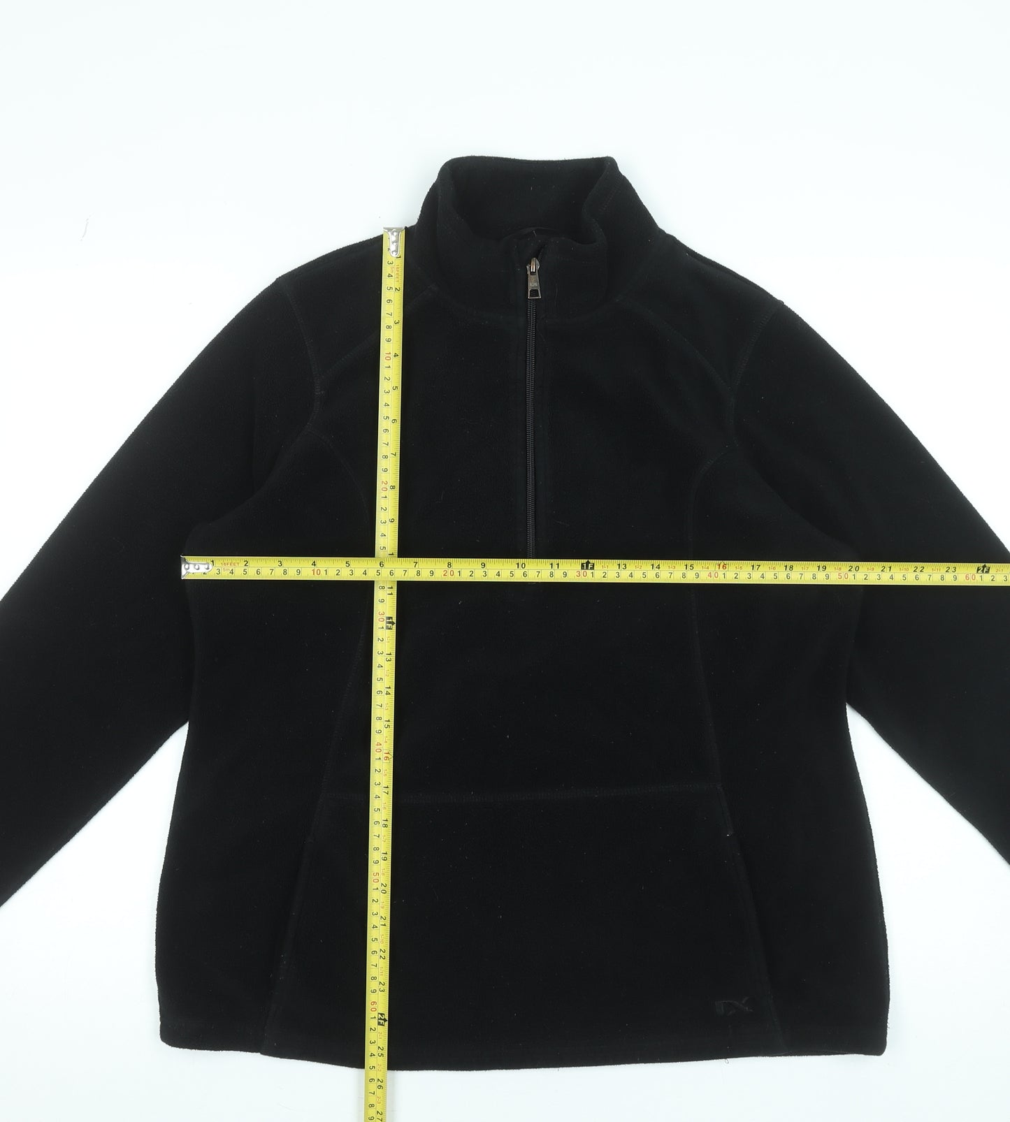 Next Women Black Fleece 1/2 Zip Pullover Sweatshirt UK 16