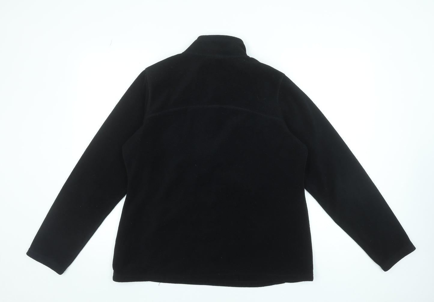 Next Women Black Fleece 1/2 Zip Pullover Sweatshirt UK 16