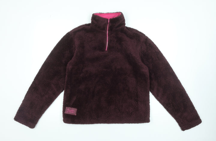 Regatta Girls Brown Fleece Pullover Sweatshirt 16 Years 1/4 Zip Outdoor Top