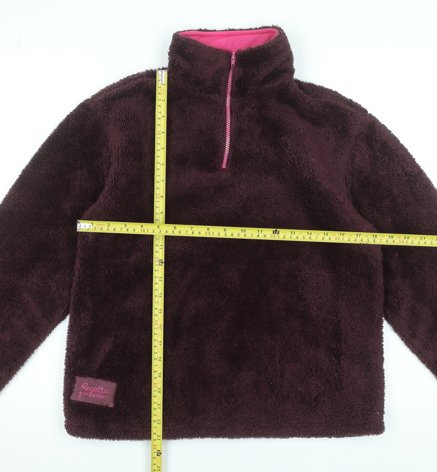 Regatta Girls Brown Fleece Pullover Sweatshirt 16 Years 1/4 Zip Outdoor Top