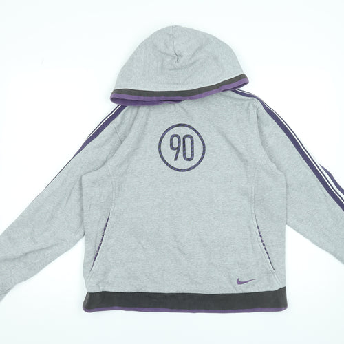 Nike Women’s Grey Hooded Pullover Sweatshirt M 80/20 Cotton Blend
