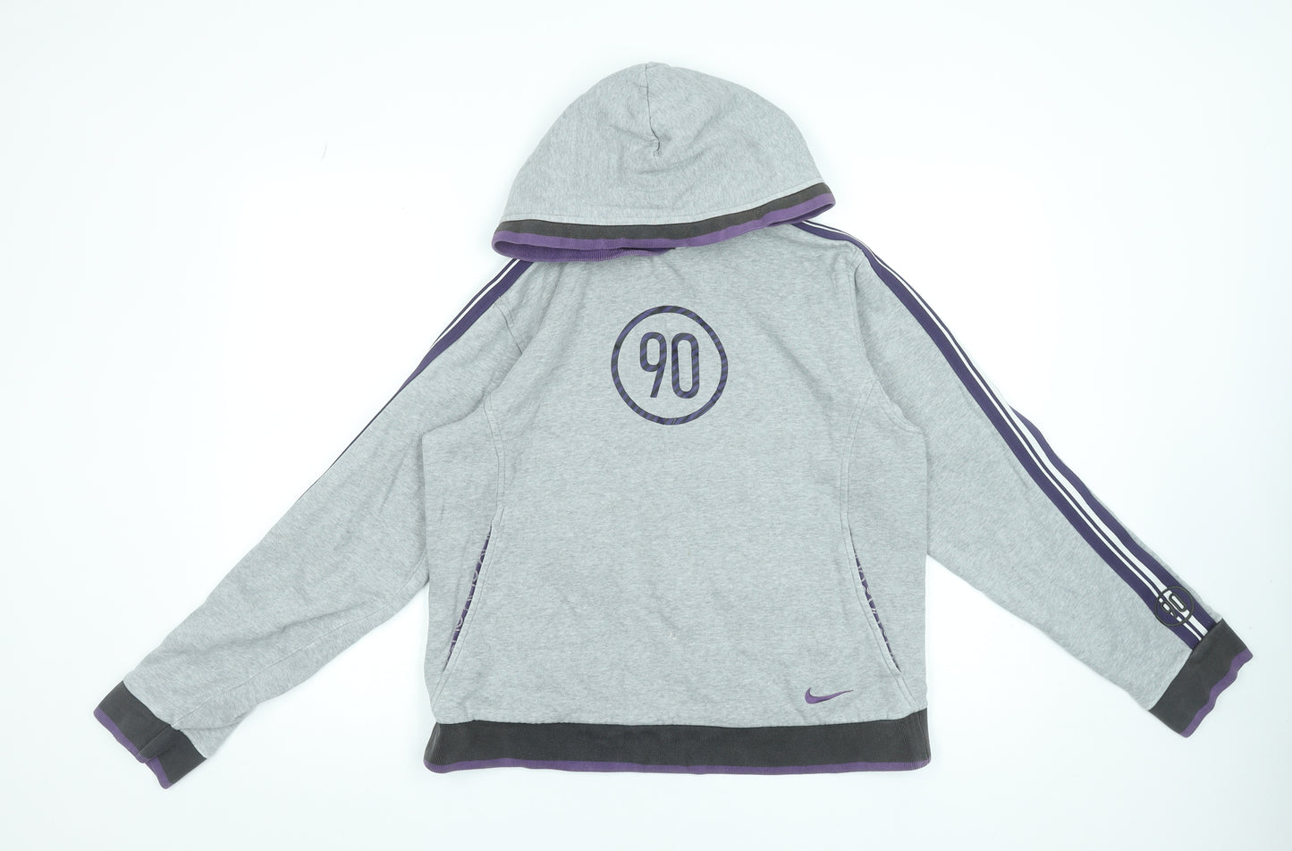 Nike Women’s Grey Hooded Pullover Sweatshirt M 80/20 Cotton Blend