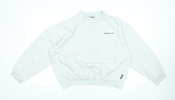 Reebok Essentials Women's Grey Pullover Sweatshirt M Casual Logo Crew Neck