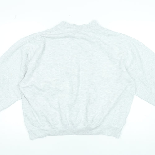 Reebok Essentials Women's Grey Pullover Sweatshirt M Casual Logo Crew Neck