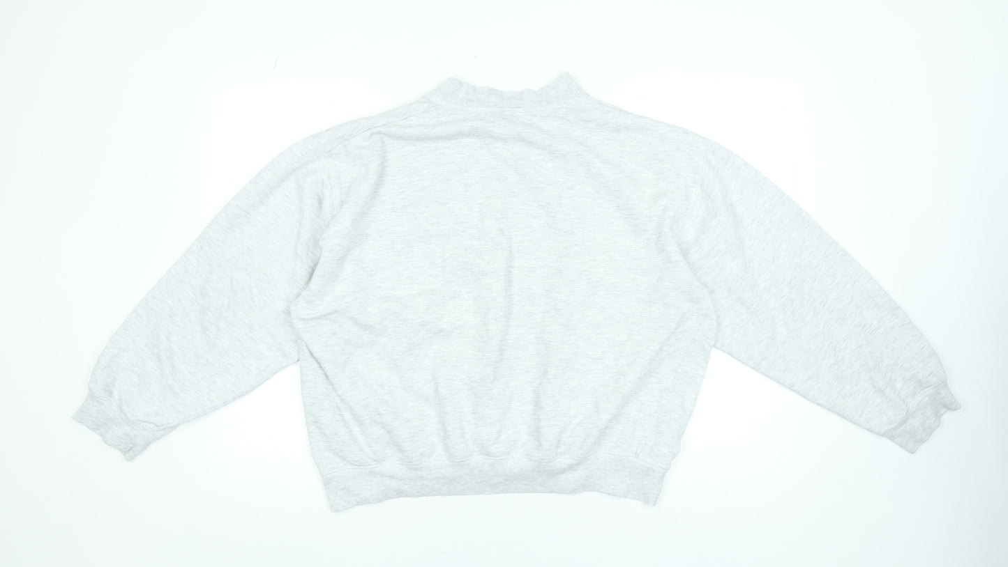 Reebok Essentials Women's Grey Pullover Sweatshirt M Casual Logo Crew Neck
