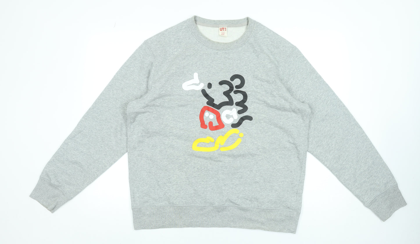 Uniqlo Disney Grey Mickey Mouse Women’s L Pullover Sweatshirt