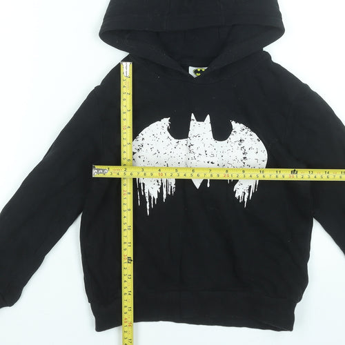Next Boys Black Batman Pullover Hoodie 5-6 Years Cotton Blend