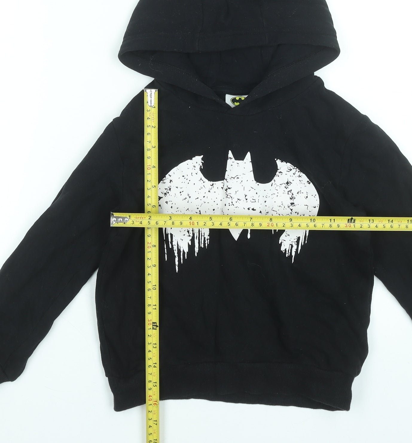 Next Boys Black Batman Pullover Hoodie 5-6 Years Cotton Blend