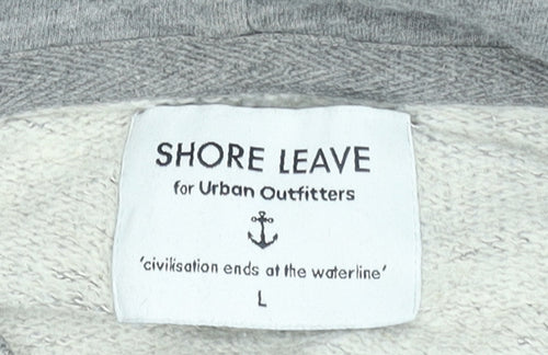 Shore Leave Urban Outfitters Grey Cotton Pullover Hoodie L Women