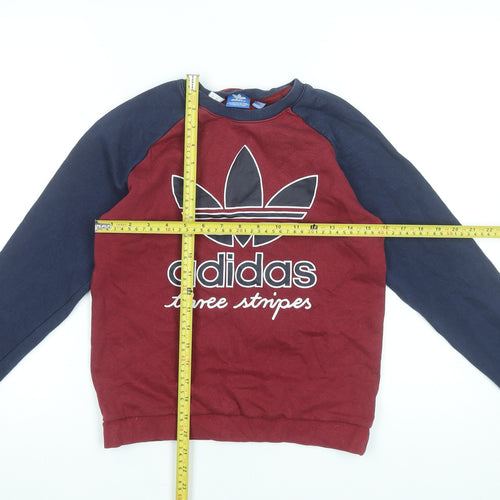 Adidas Boys Multicoloured 11-12 Years Pullover Sweatshirt Crew Neck Logo